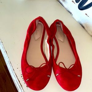 Essex Lane Suede Red Flats. Size 9.5
